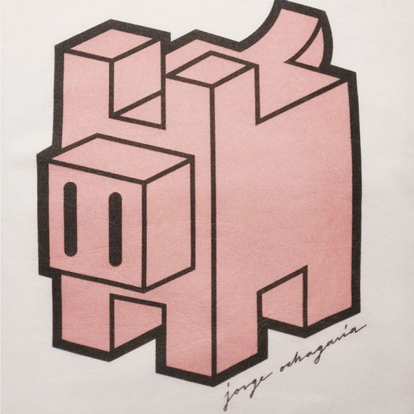 Camiseta orgánica con ilustración Cerdo Cúbico