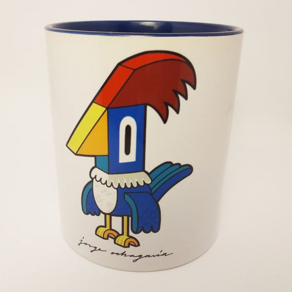 Taza de ceramica con ilustración Pájaro Loco